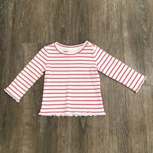 Gymboree Long Sleeve Ribbed Red Striped Top-6-12M